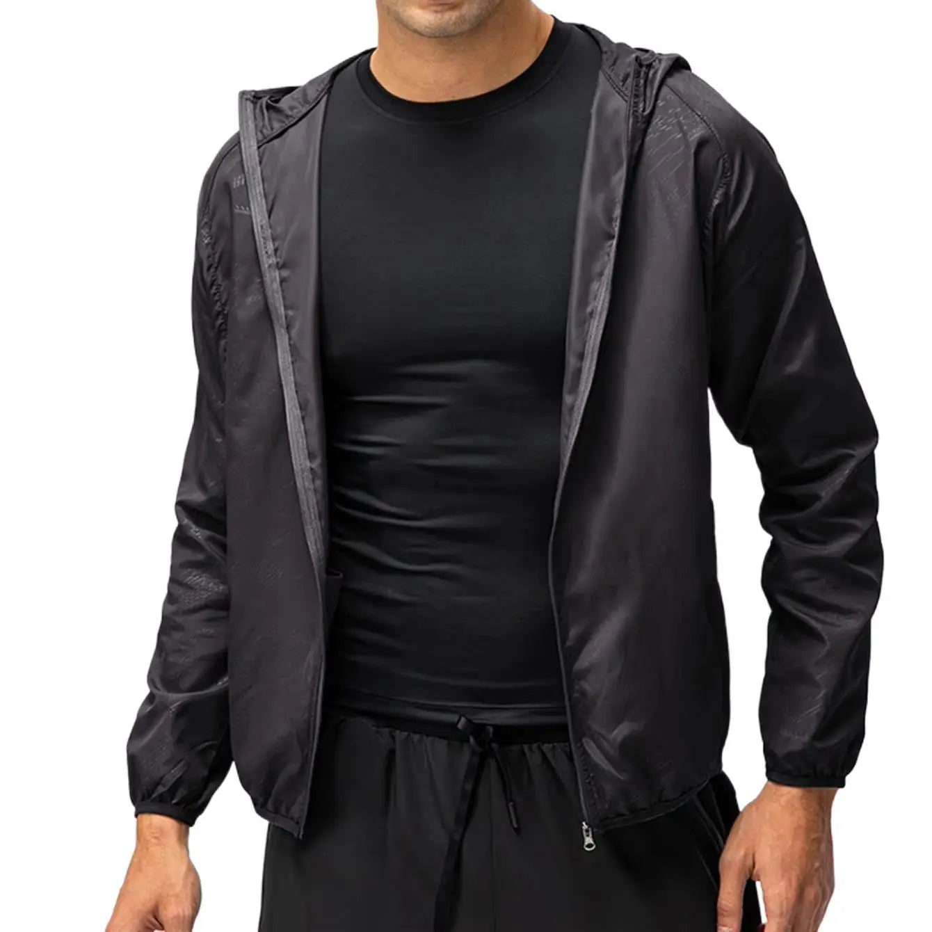 NONECN Men's Lightweight Breathable Running Jacket for Training