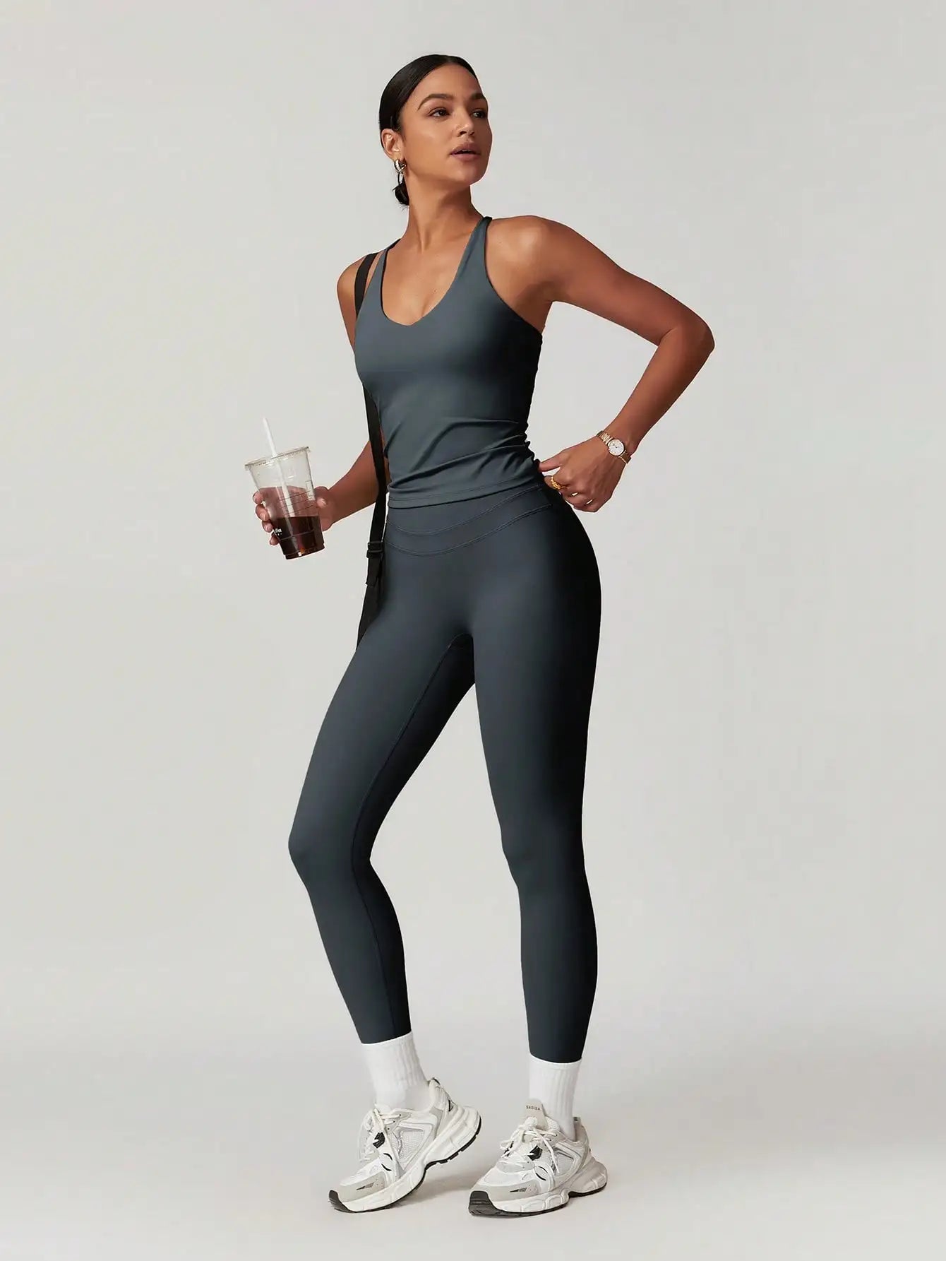 NONE 2 Piece Yoga Set High Stretch Vest And Leggings