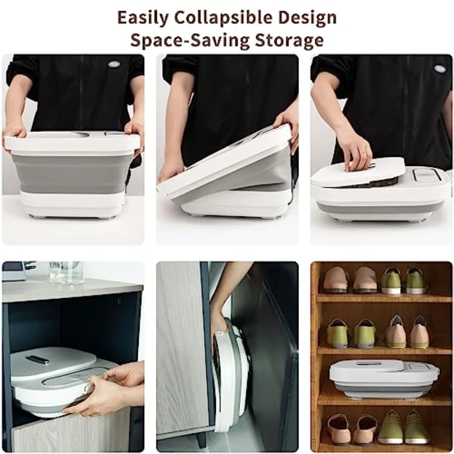 TLXTE Collapsible Foot Spa Bath With Heat Massage Rollers