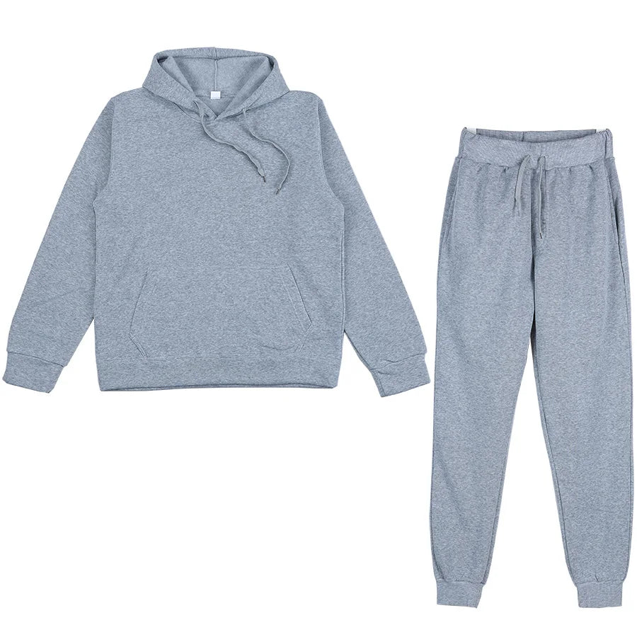 NONECN Women's Fleece Tracksuit Two Piece Set Hooded Sweatpants