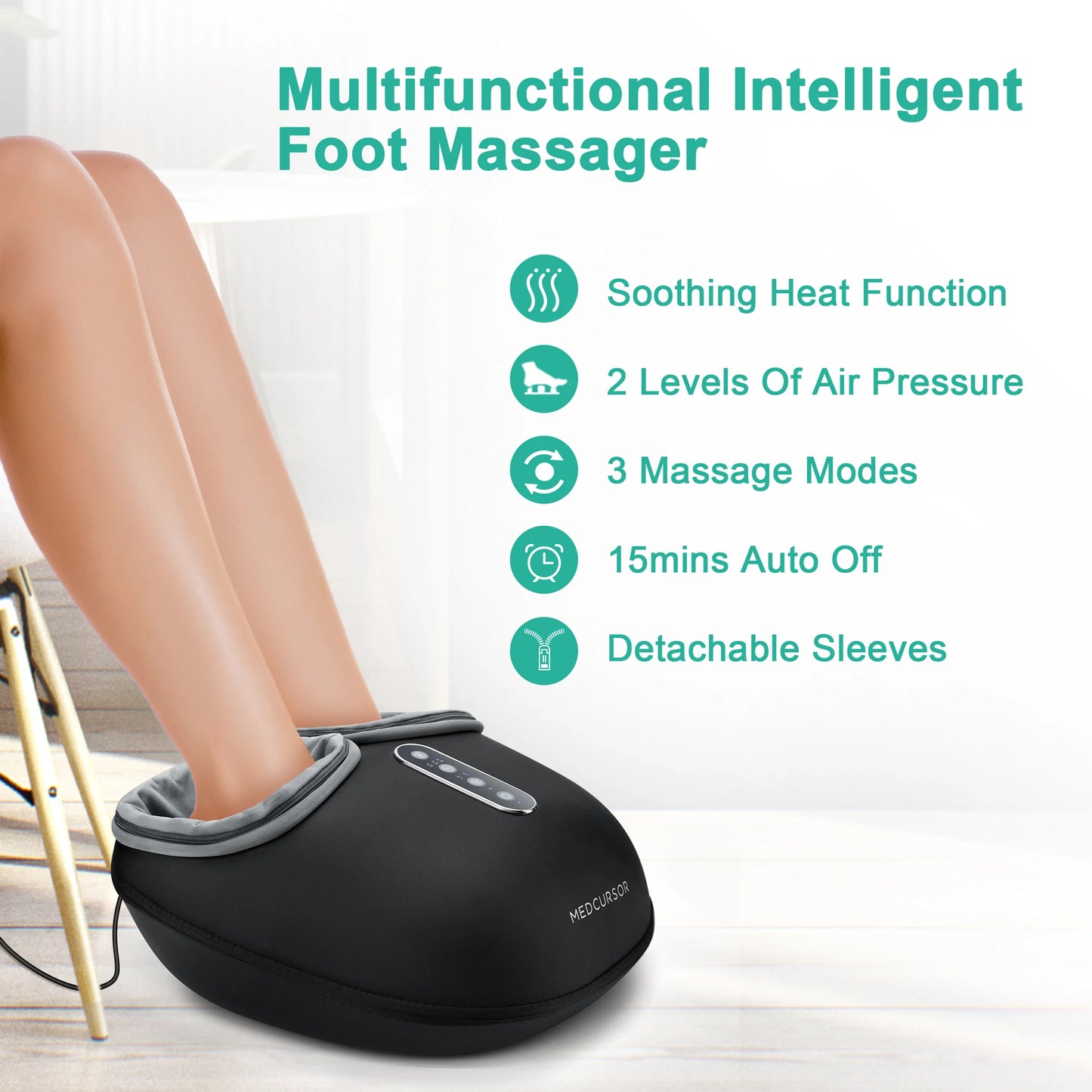 Medcursor Shiatsu Foot Massager With Heat Deep Tissue Relief