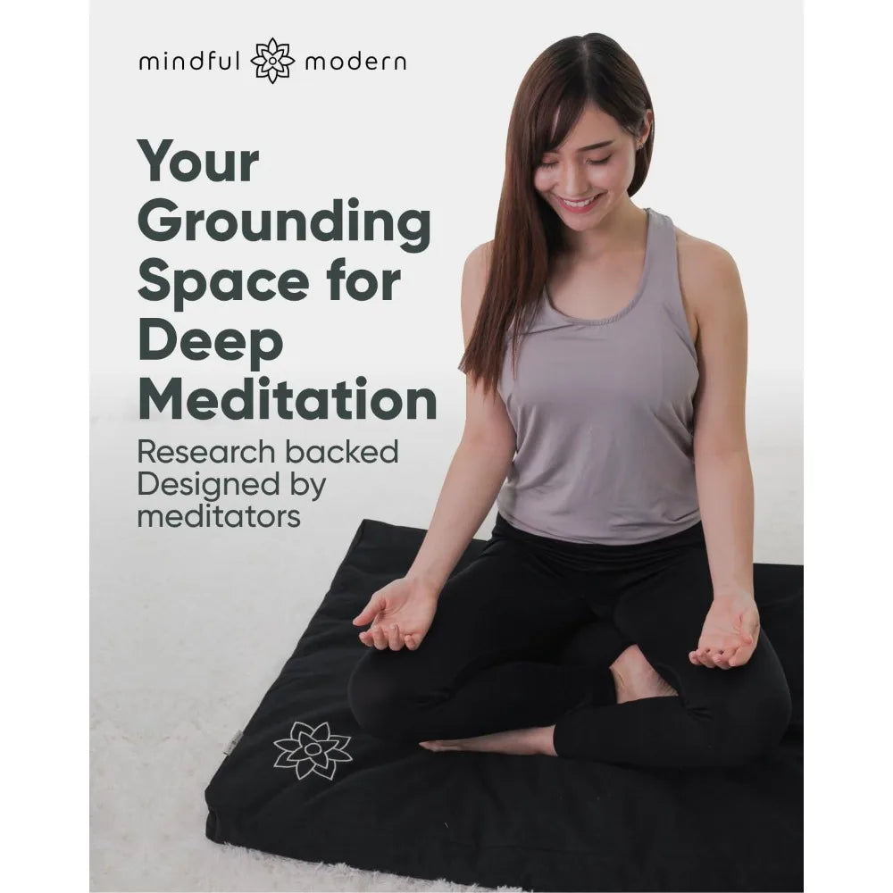 Mindful Modern Zabuton Meditation Mat Cotton Filled Pad For Kneeling