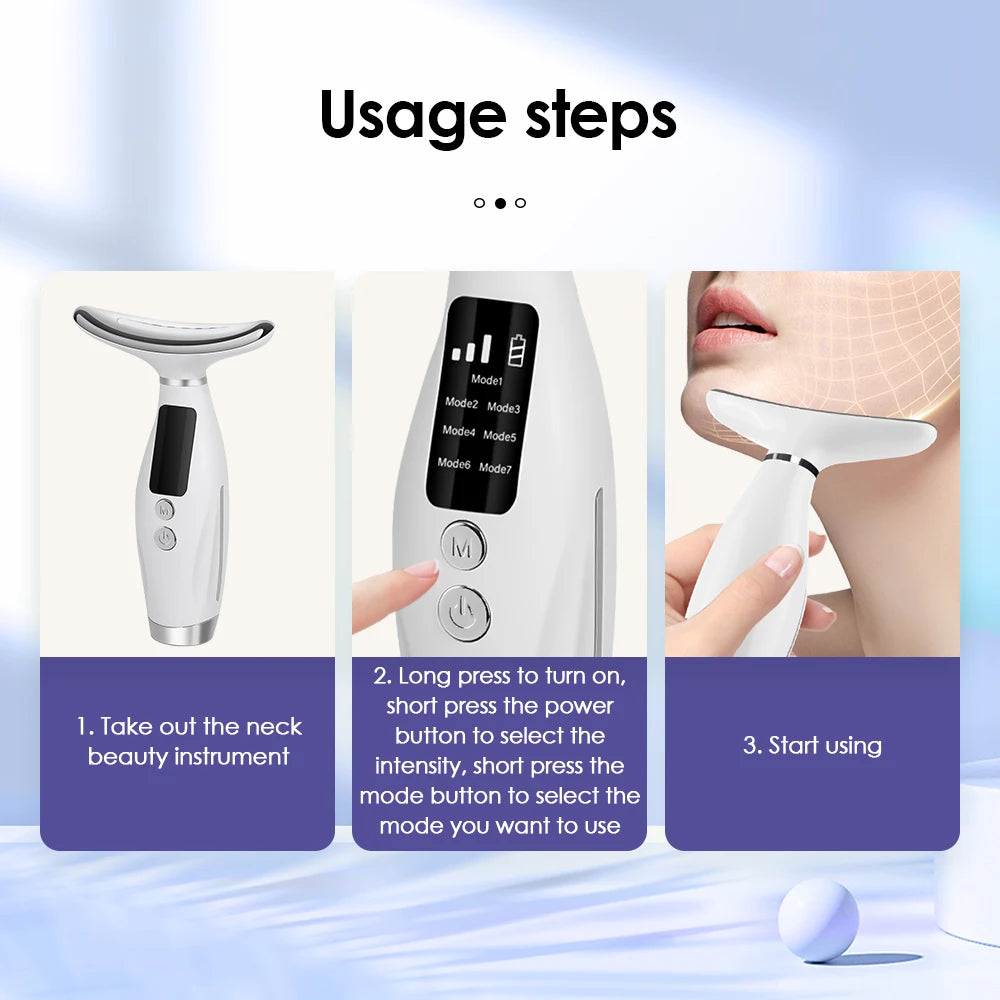 Neck and Face Lifting Massager LED Photon Therapy 106D09