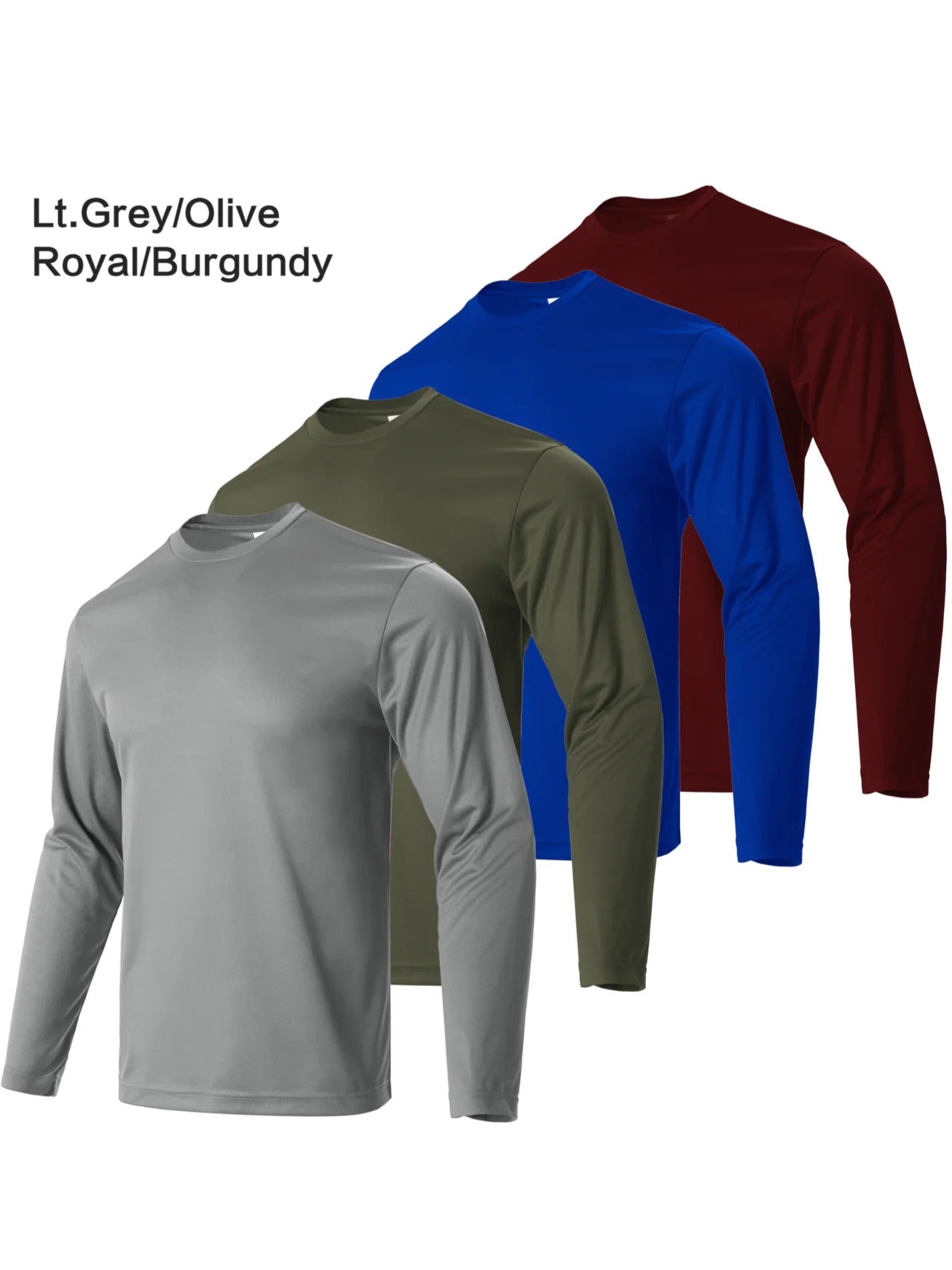 NONECN Mens Quick Dry Long Sleeve Running T Shirt Pack