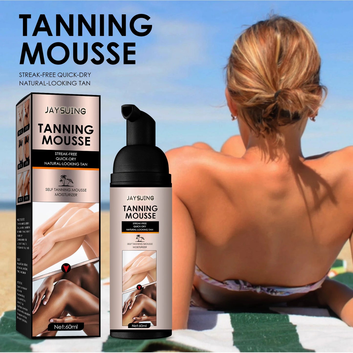 Jaysuing Self Tanning Mousse For Natural Glow And Moisturized Skin