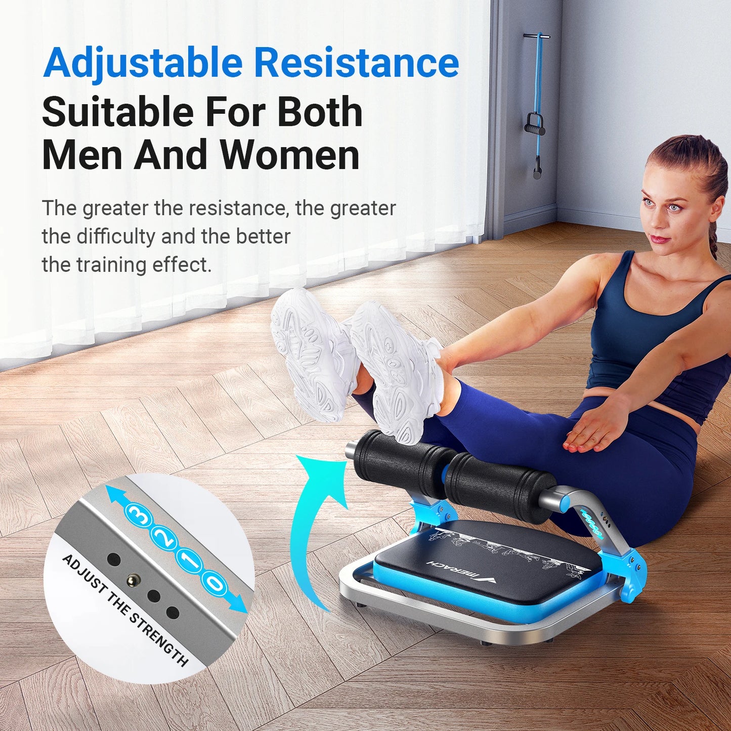 MERACH Ab Machine For Stomach Workout With 3 Adjustable Resistance