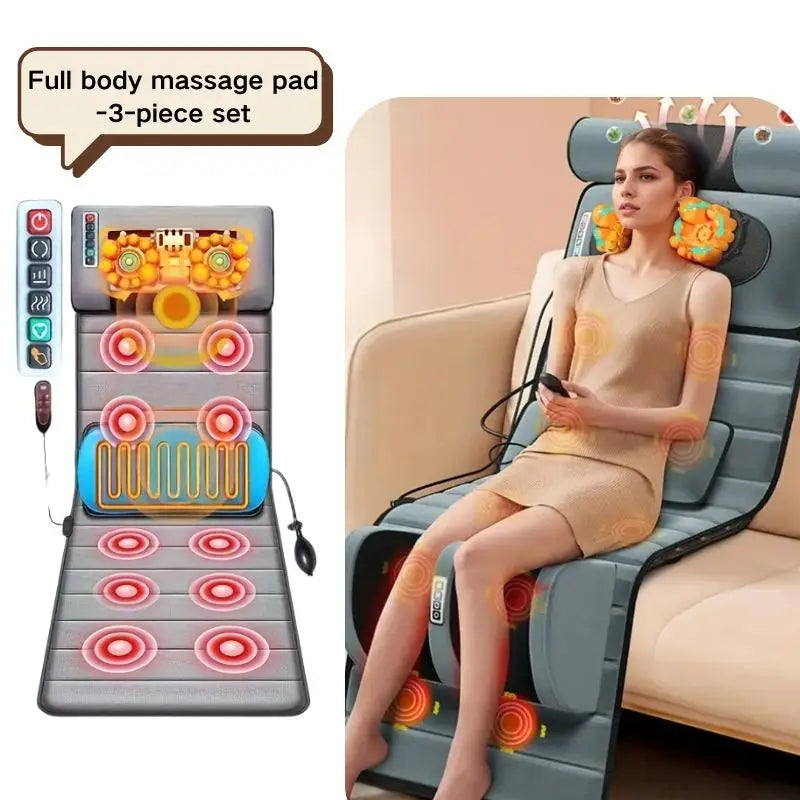 Full Body Massage Mat With Heating Vibration Kneading And Shoulder