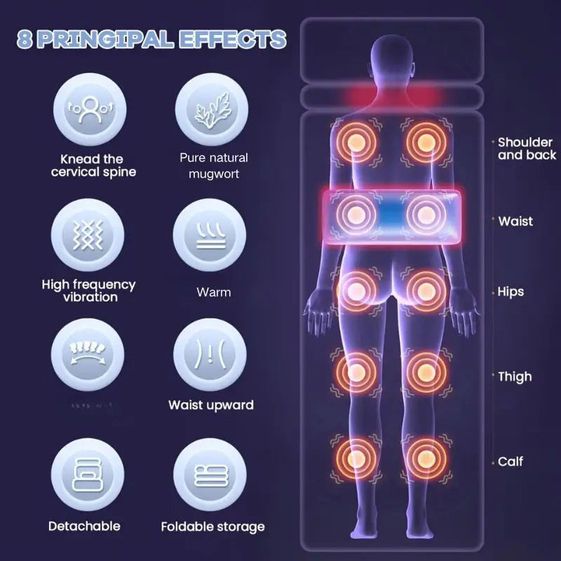 Full Body Massage Mat With Heating Vibration Kneading And Shoulder