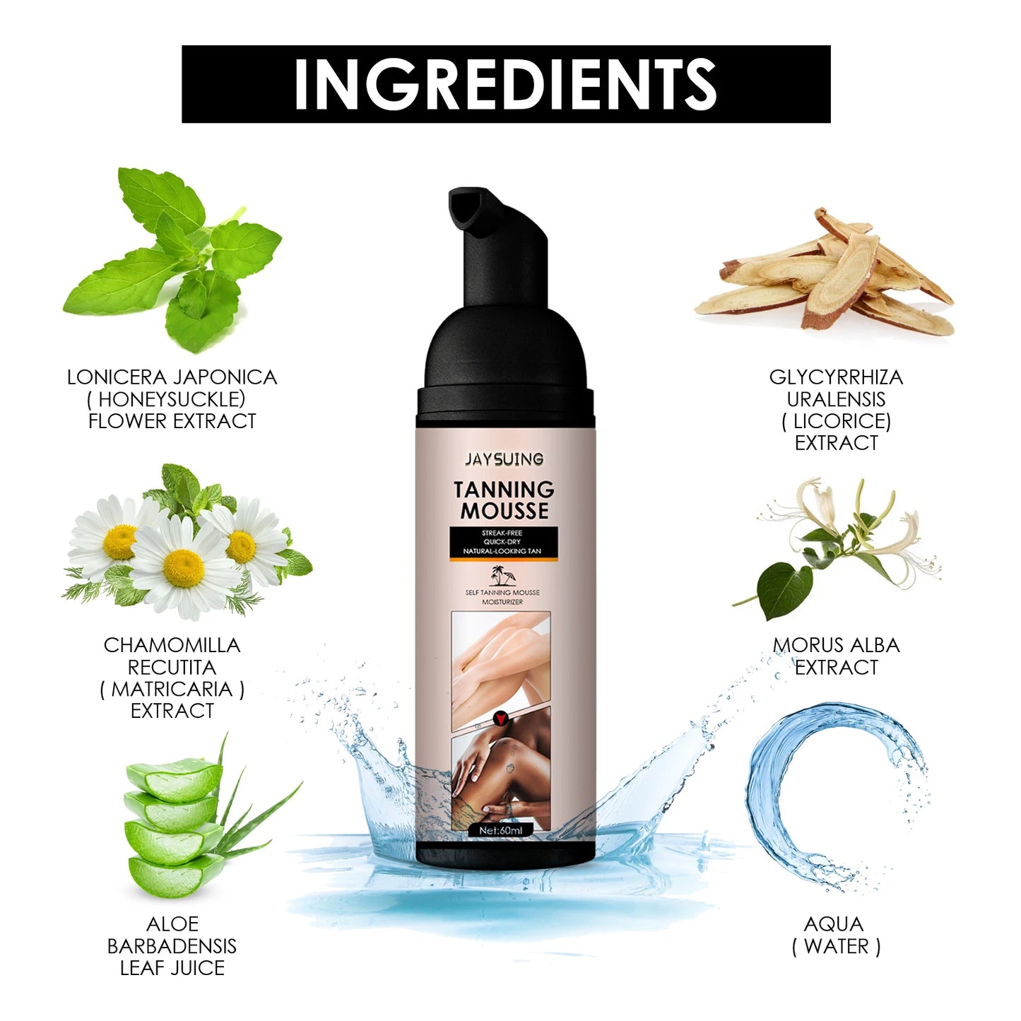 Jaysuing Self Tanning Mousse For Natural Glow And Moisturized Skin