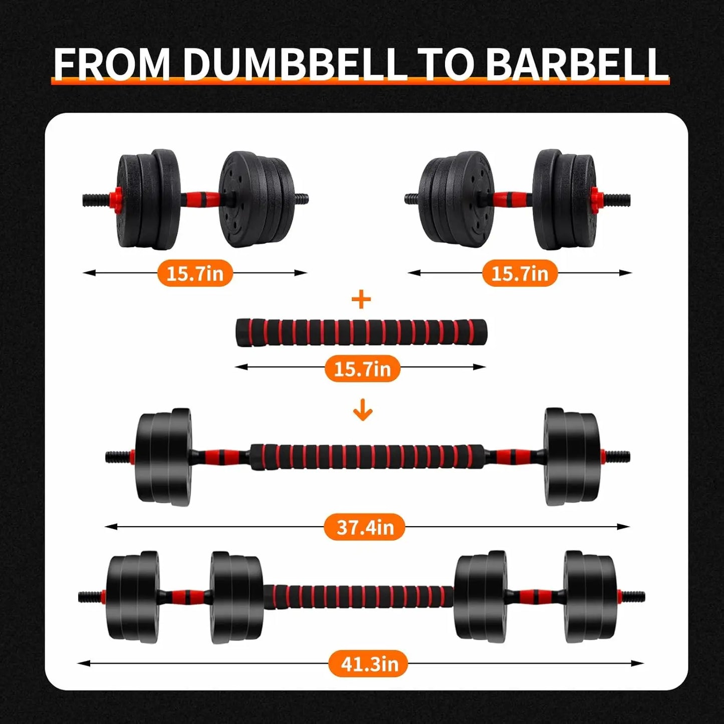 NONE Adjustable Dumbbell To Barbell Set For Home Gym