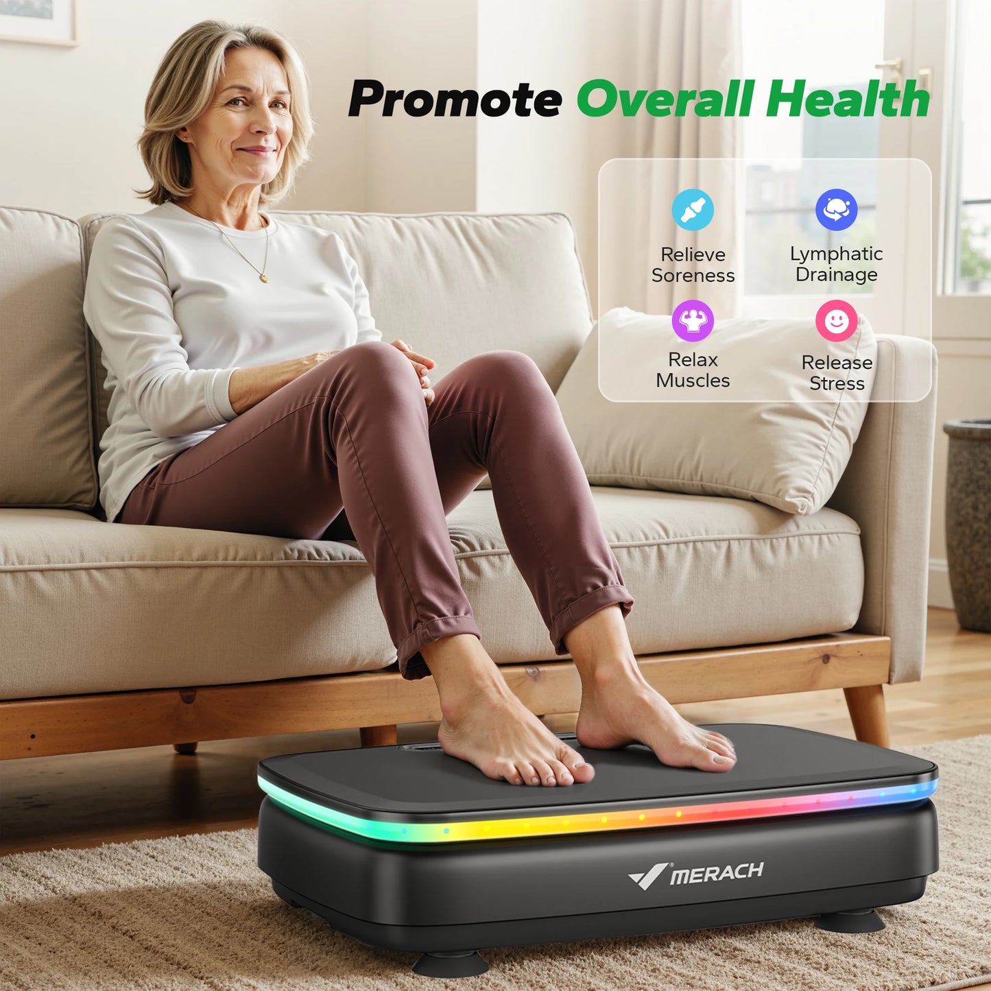 MERACH Vibration Plate Exercise Machine For Whole Body Power Workout