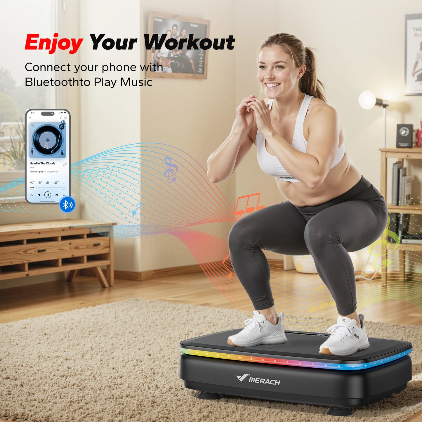 MERACH Vibration Plate Exercise Machine For Whole Body Power Workout