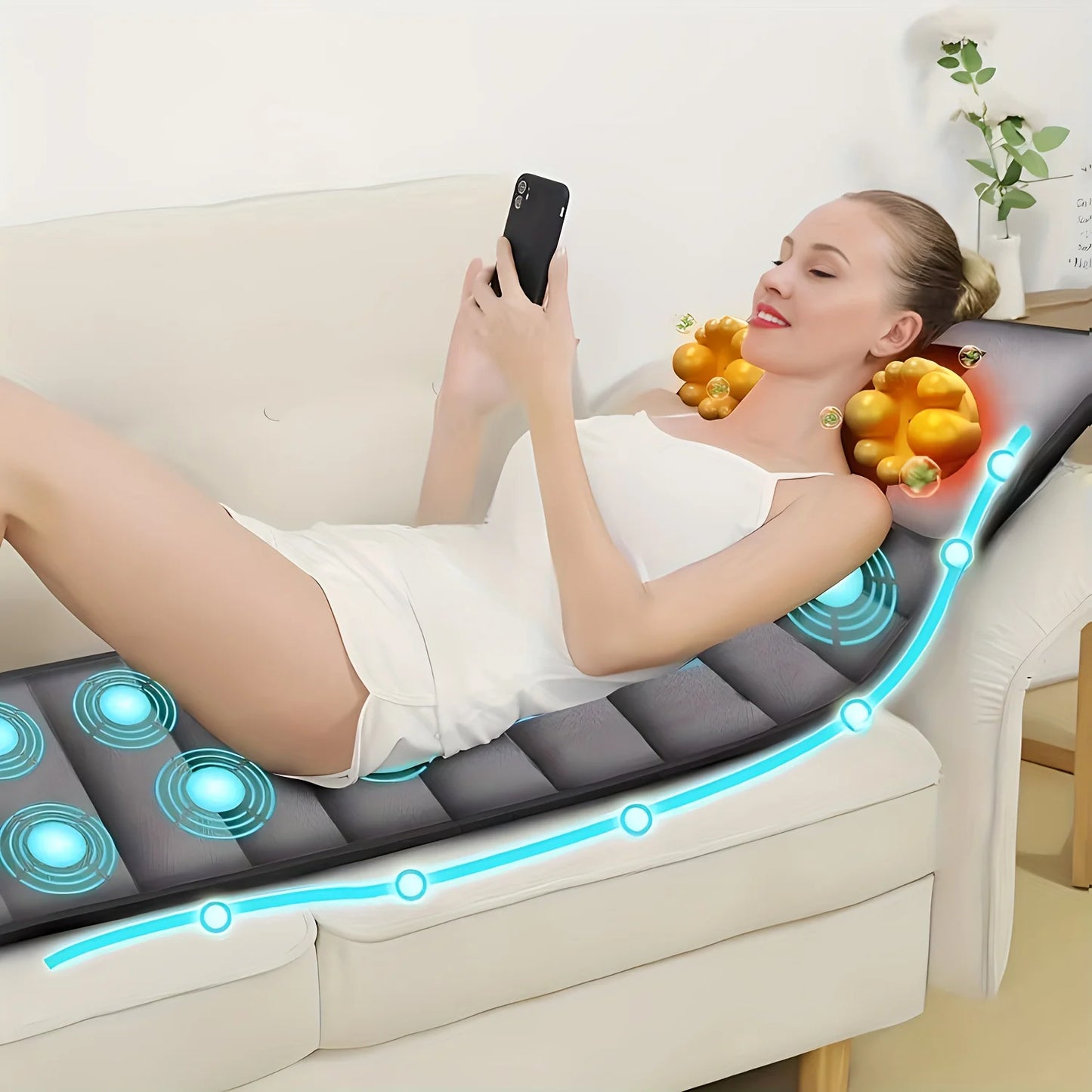 Full Body Massage Mat With Heating Vibration Kneading And Shoulder