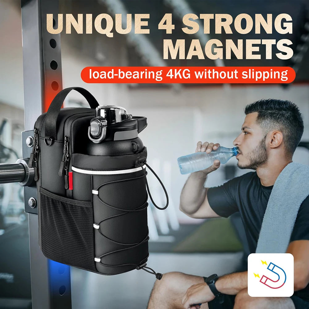 Shunmaii Magnetic Gym Bag Crossbody Water Bottle Holder