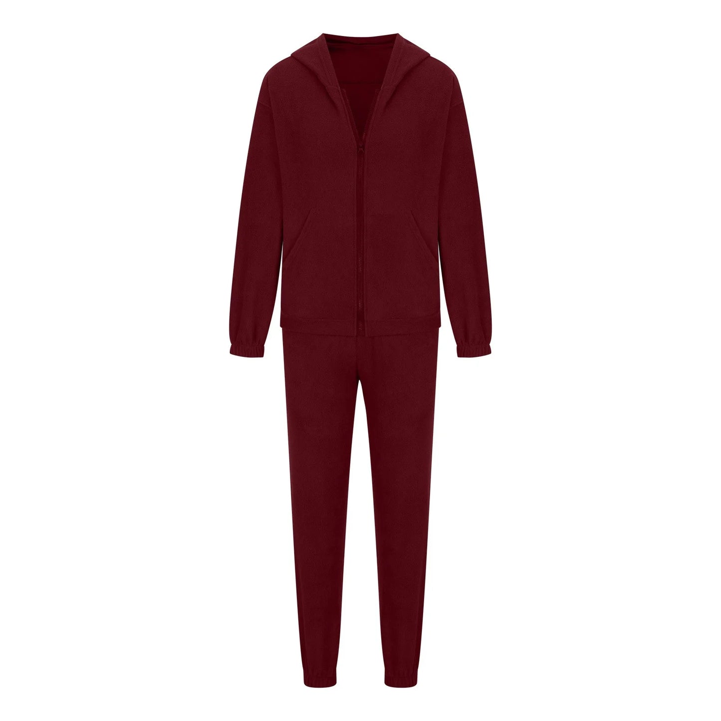 NONECN Women's Hooded Pullover Two-Piece Sweater Set