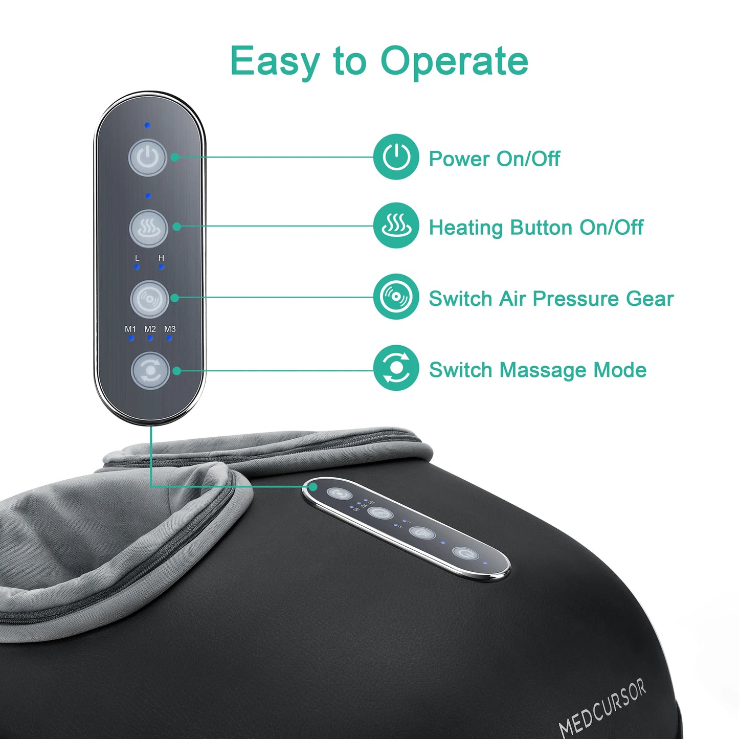 Medcursor Shiatsu Foot Massager With Heat Deep Tissue Relief