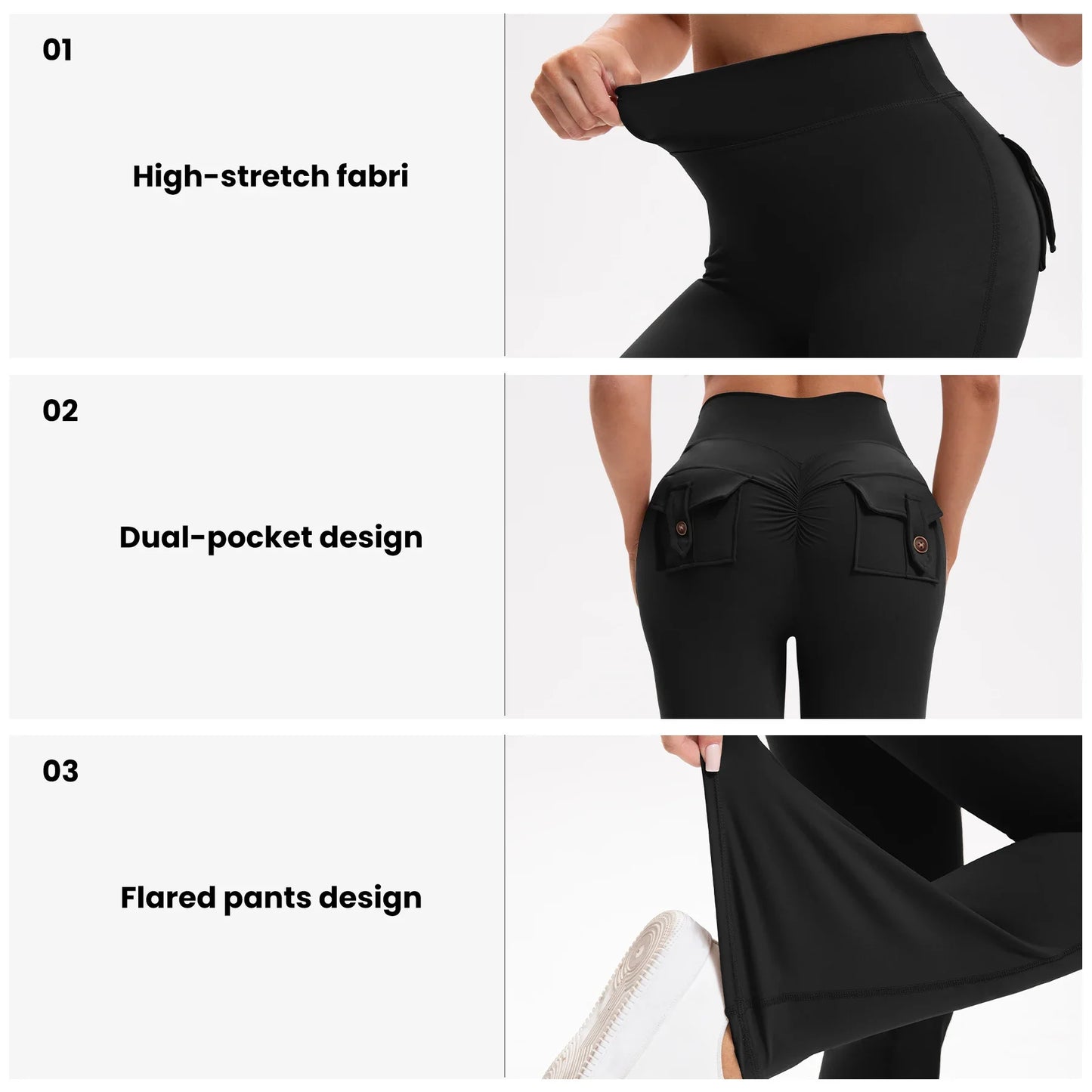 NONE Curve Enhancing Yoga Pants Flared Bootcut High Waist