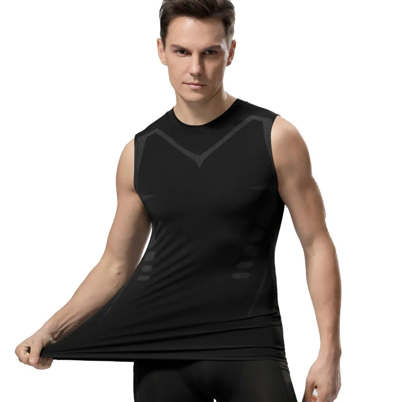 Men's Compression Tank Top Gym Shirt Sleeveless Quick Dry Printing