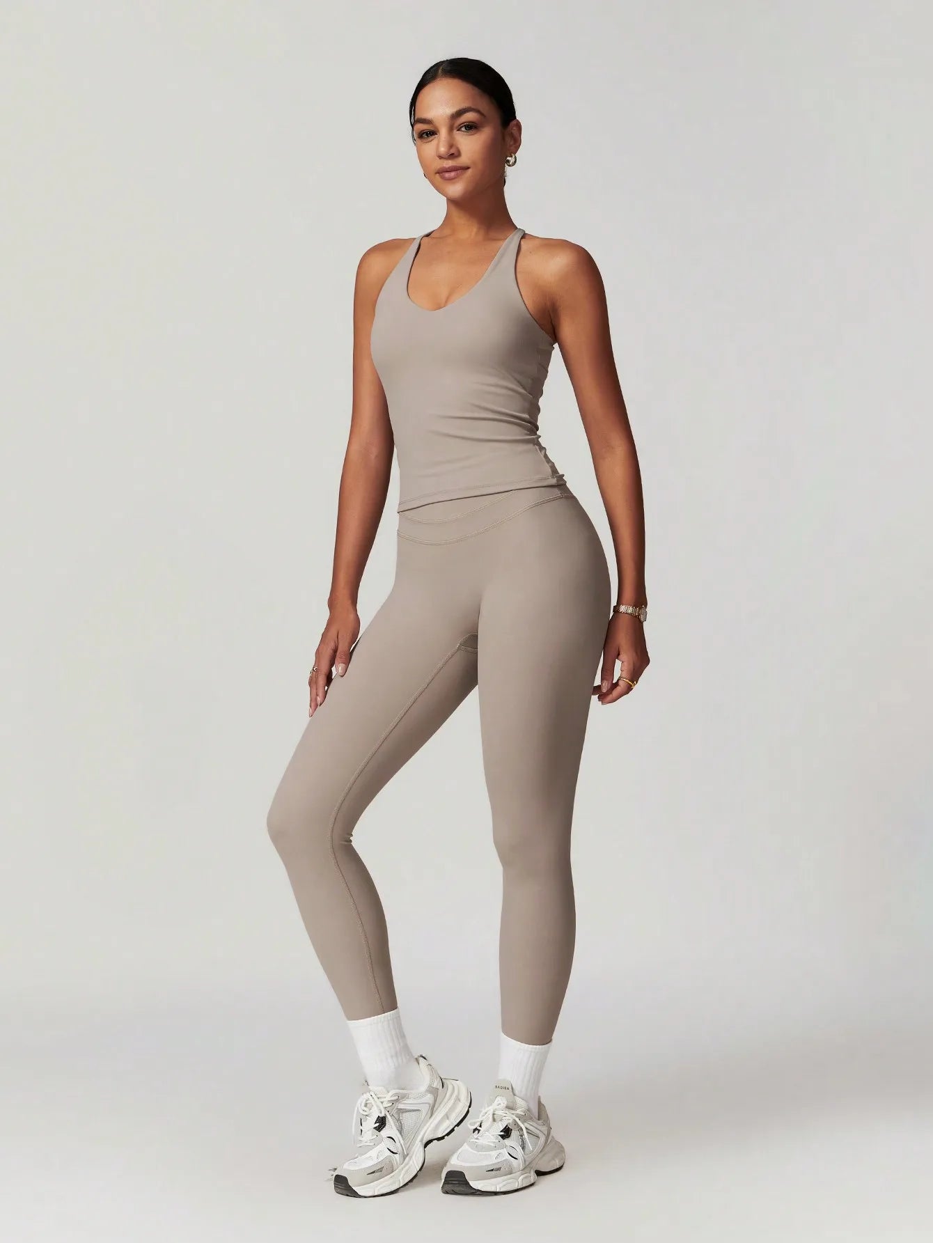 NONE 2 Piece Yoga Set High Stretch Vest And Leggings