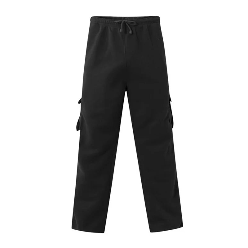 Hirigin Men's Loose Cargo Pants Drawstring Elastic Waist Wide Leg