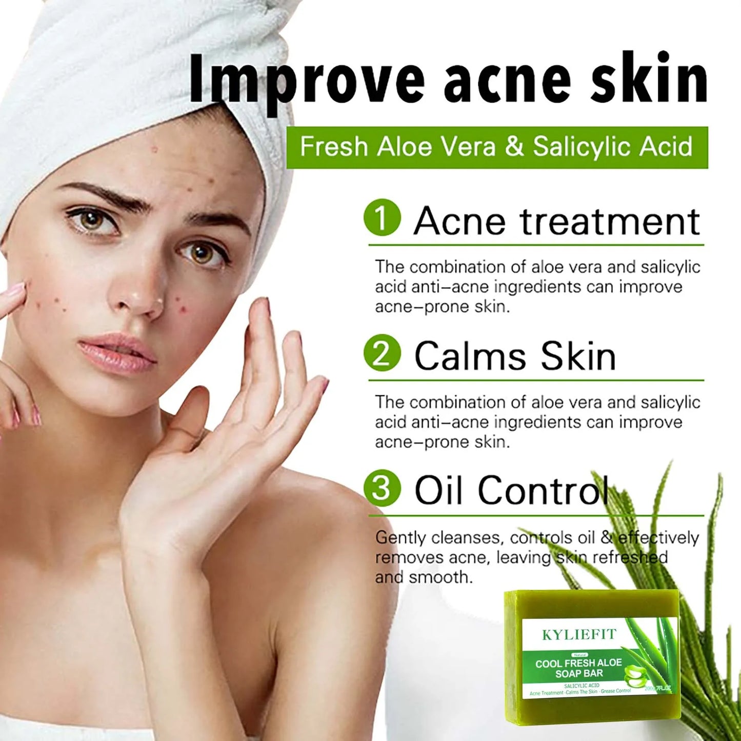 AILKE Aloe Vera Whitening Soap For Clear Radiant Skin