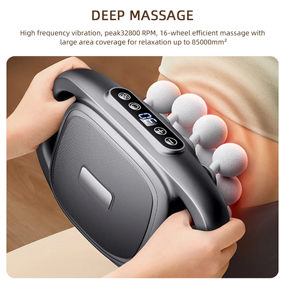 Foreverlily 16 Head Fascia Gun High Frequency Massage Device