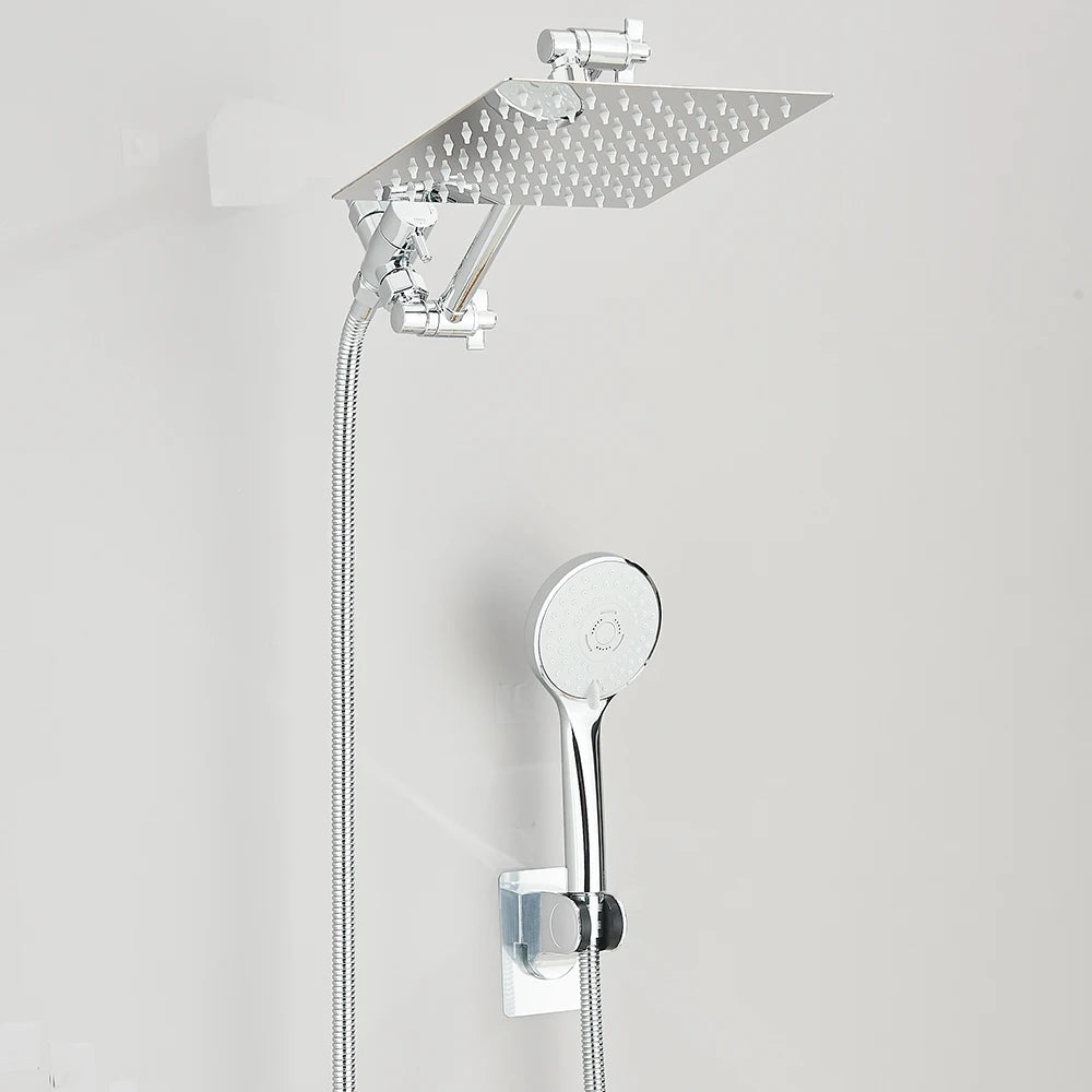 Quyanre High Pressure Rain Shower Head Combo With Adjustable Arm