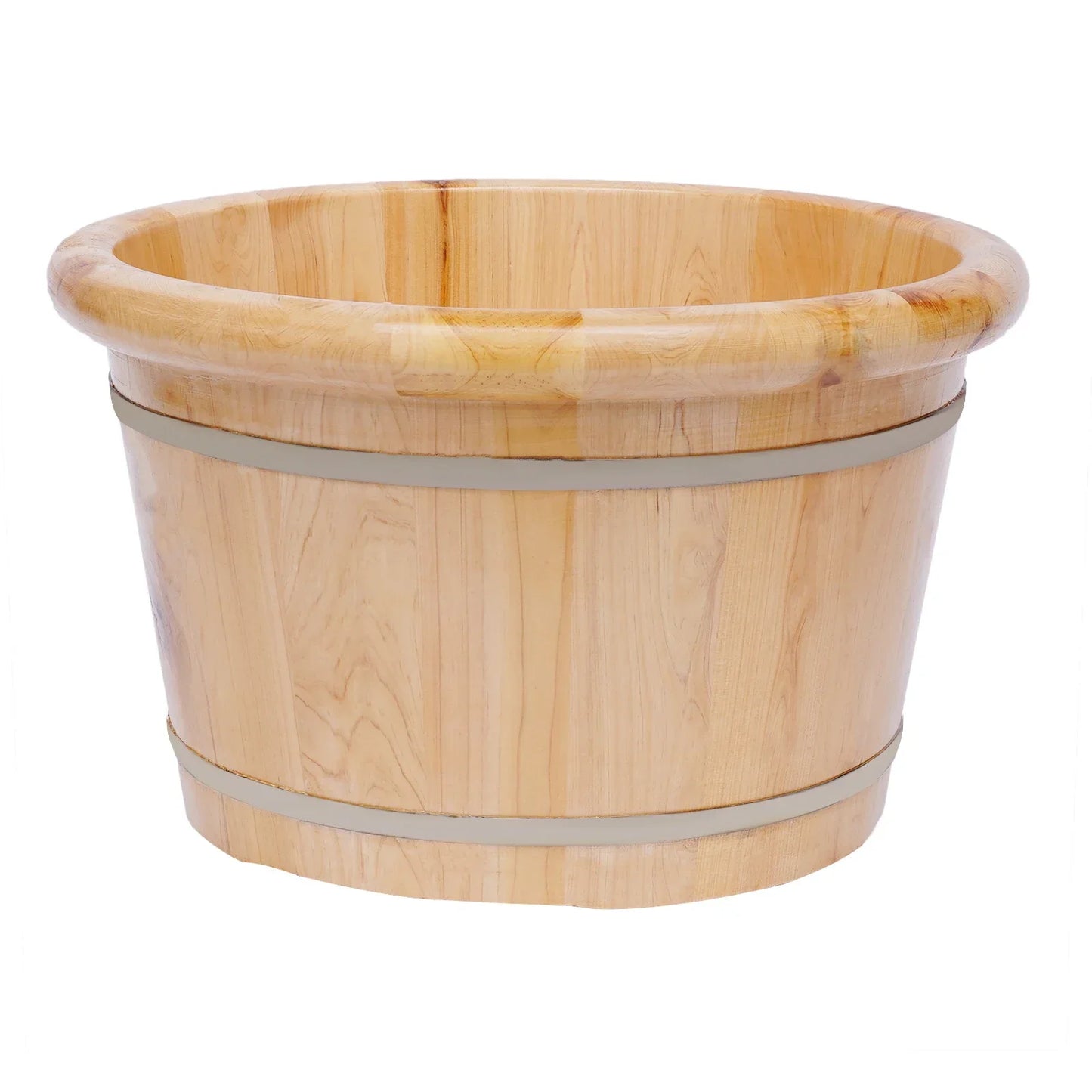 None Cedar Wood Foot Bath Massager Bucket With Lid