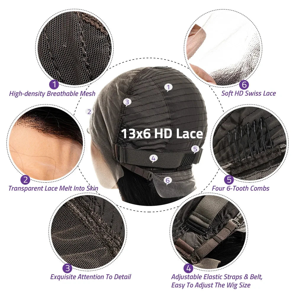 CanaryFly Deep Wave Remy Lace Front Wig For Women Premium