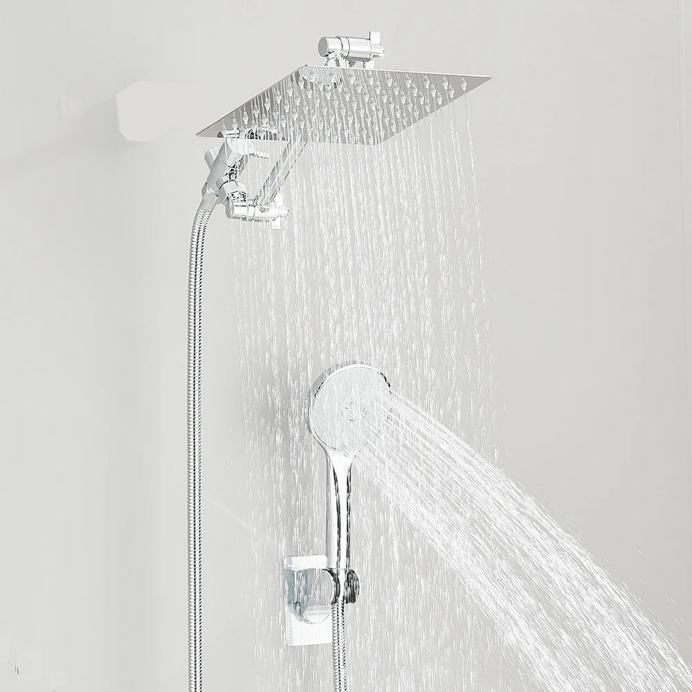 Quyanre High Pressure Rain Shower Head Combo With Adjustable Arm