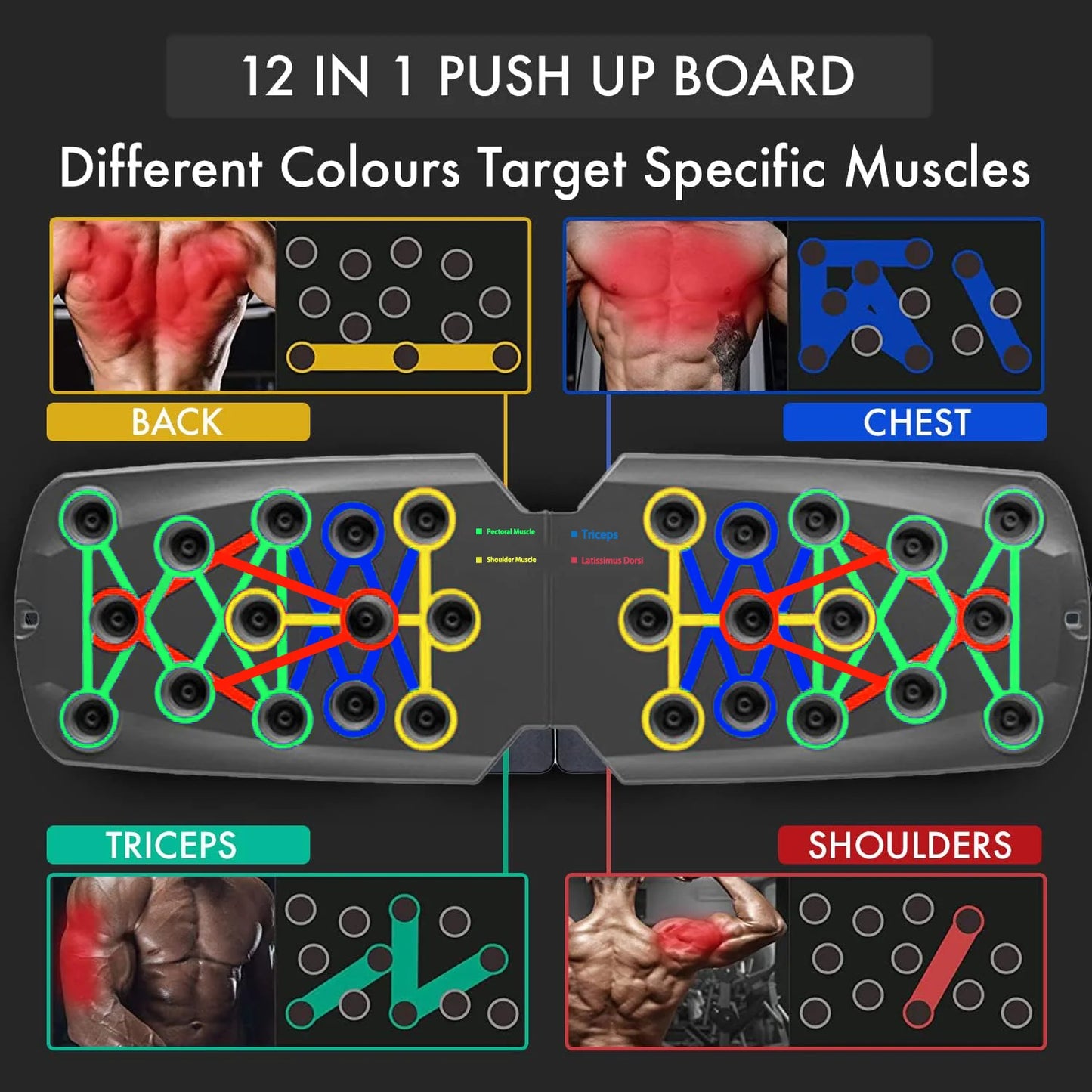 Push Up Board Set Portable Multifunctional Fitness Equipment For Chest