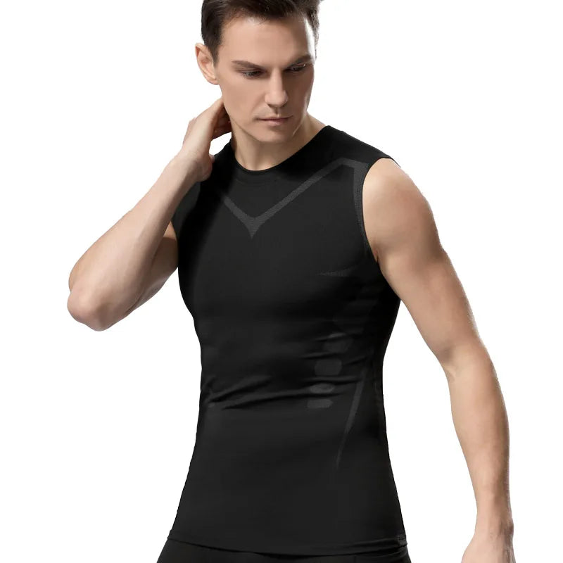 Men's Compression Tank Top Gym Shirt Sleeveless Quick Dry Printing