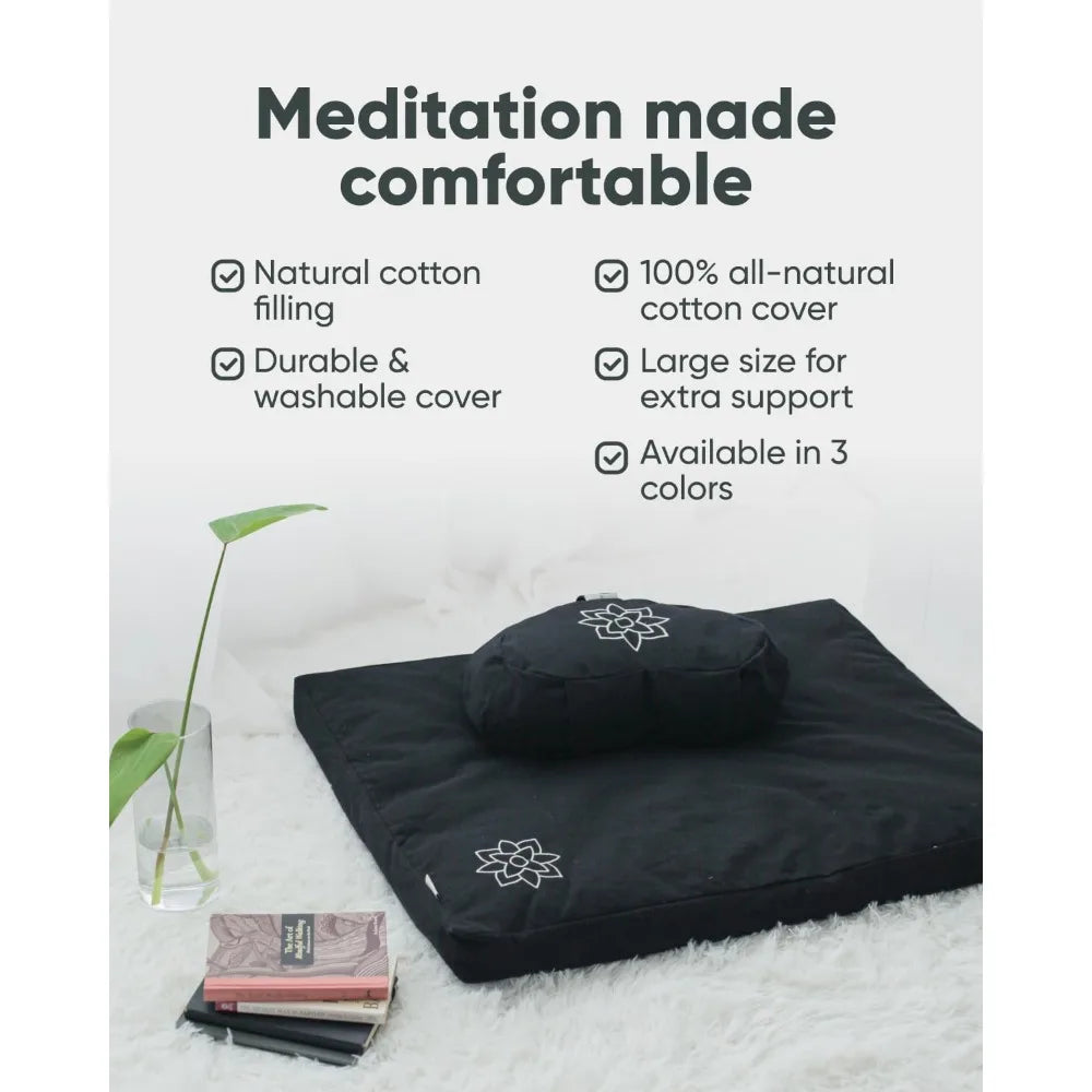 Mindful Modern Zabuton Meditation Mat Cotton Filled Pad For Kneeling