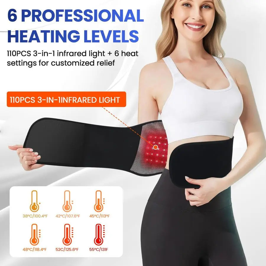 Back Massager Belt With Red Light Therapy And Heating Vibration