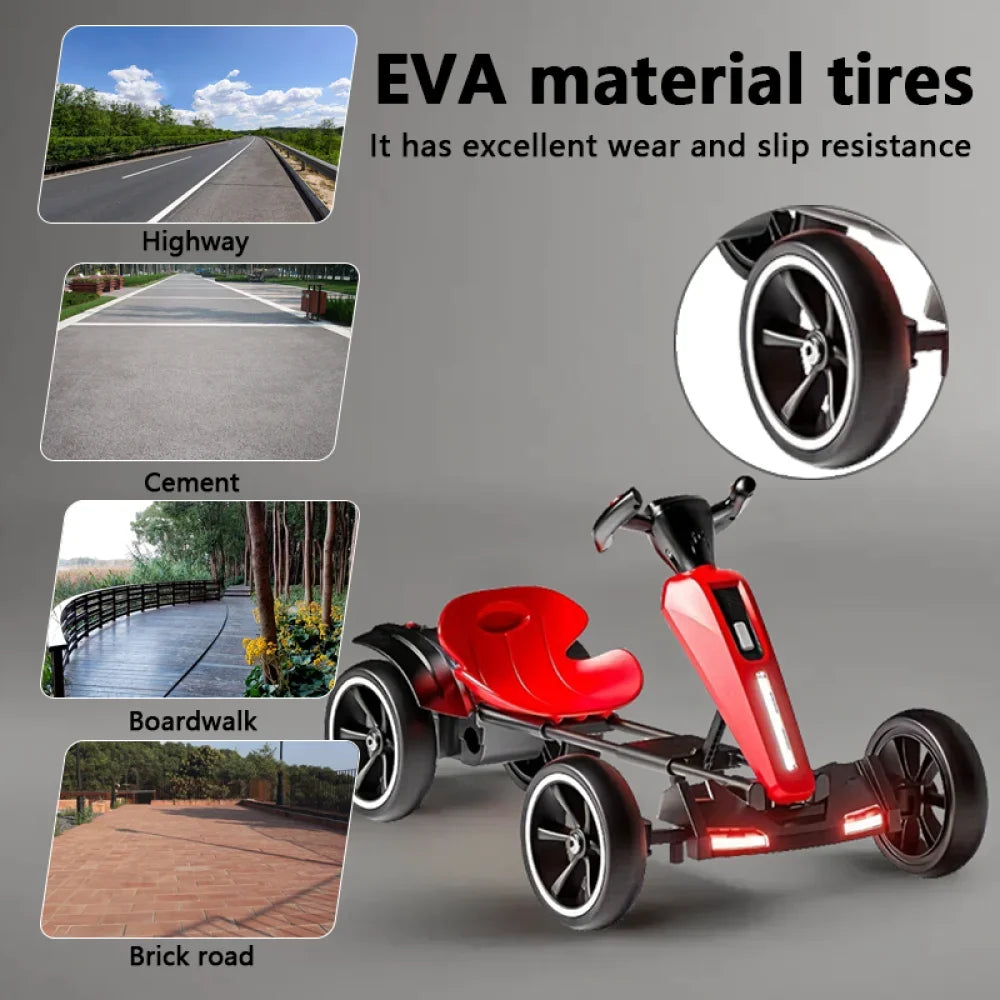 None 12V Electric Kids Go Kart Four-Wheel Ride On Toy