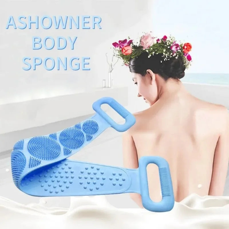 Silicone Back Scrubber Massage Exfoliating Sponge Bathroom Brush Shower PremiumPlus