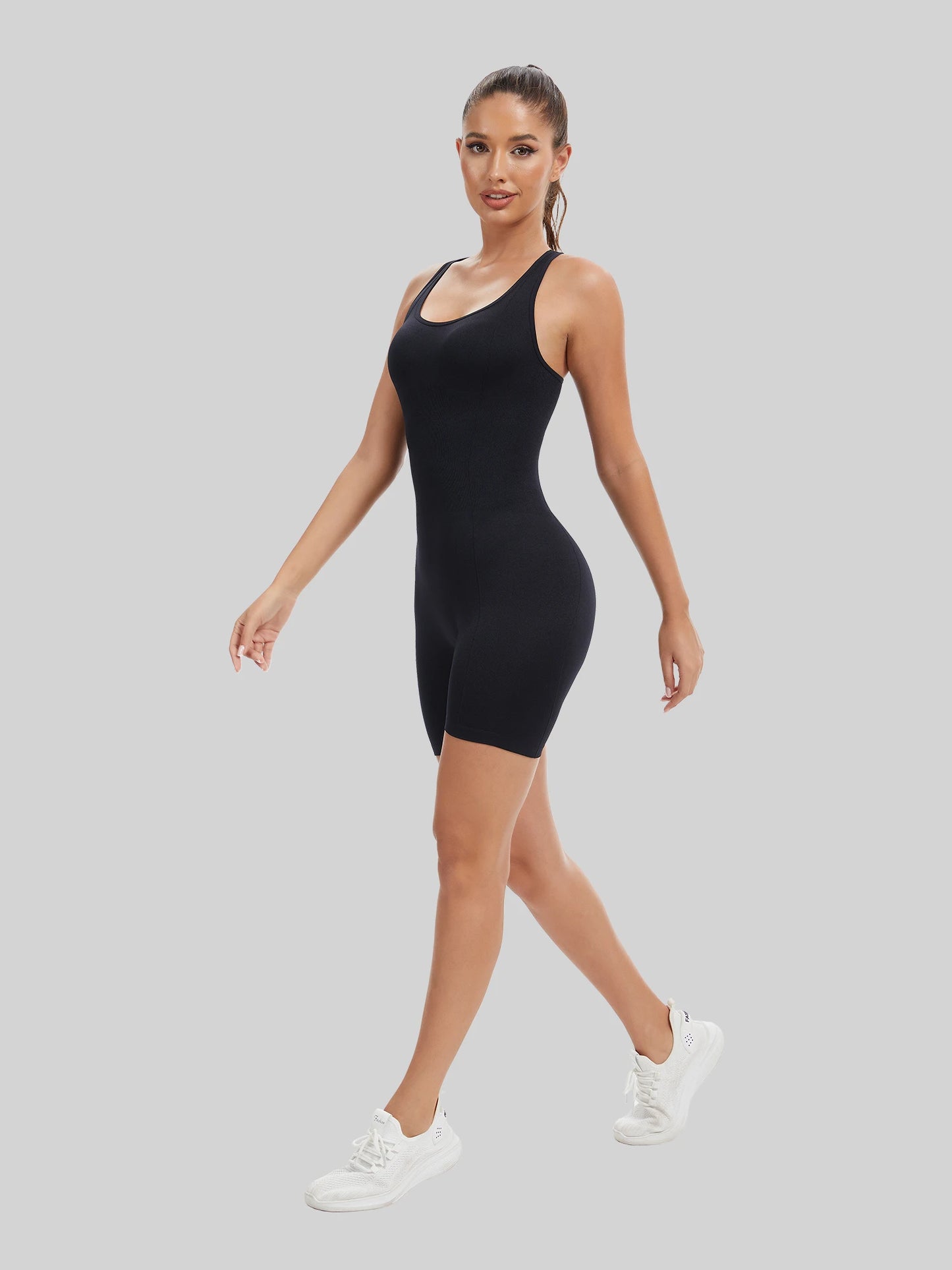 NONECN Knit Booty Lifting Bodysuit For Yoga And Running