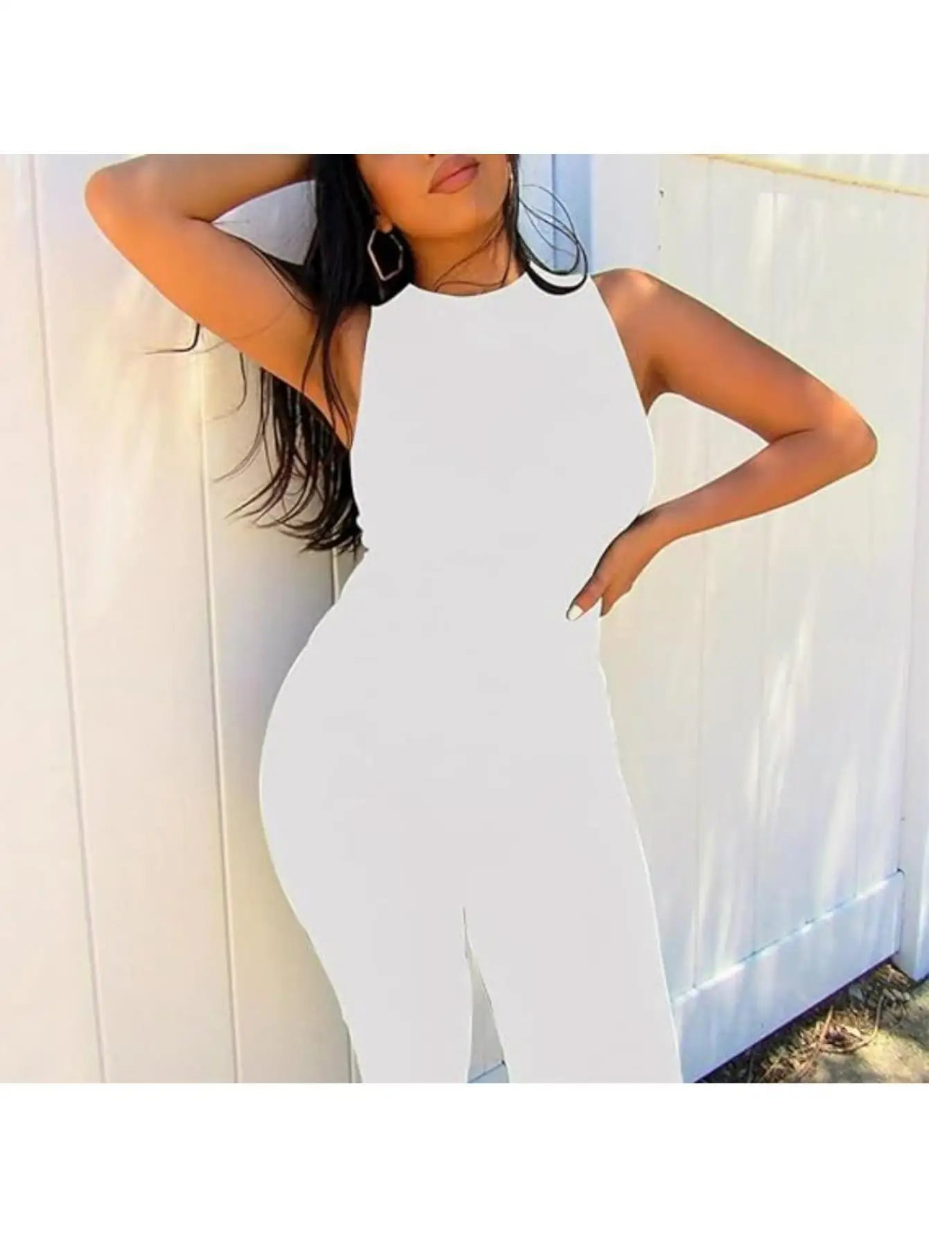 Women's Sleeveless High Waisted Yoga Jumpsuit For Sports