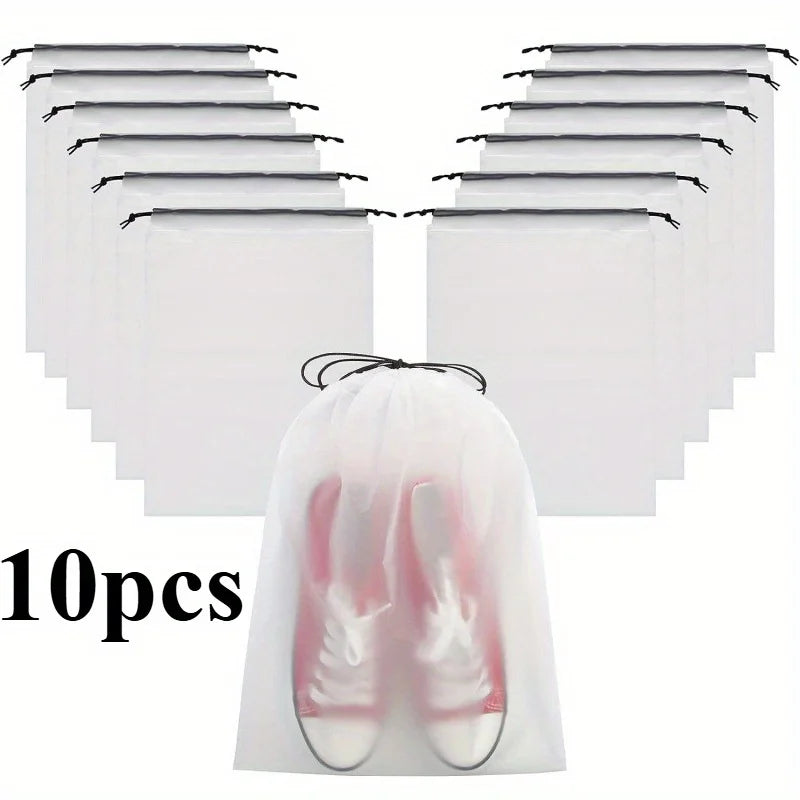 BZEQCN Travel Shoe Bags Transparent Drawstring Pouches Canvas