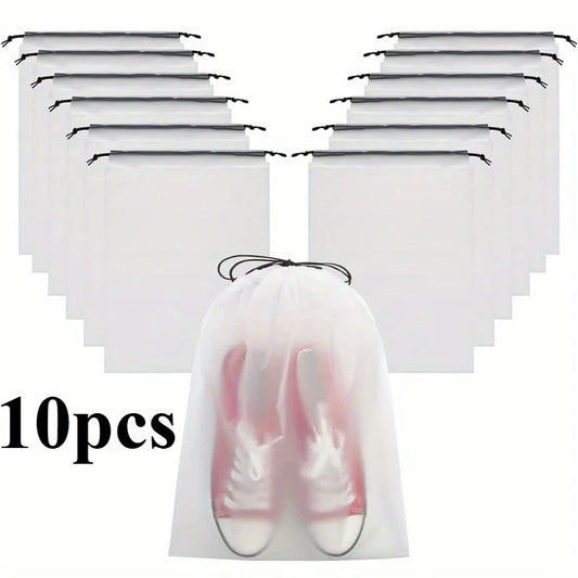 BZEQCN Travel Shoe Bags Transparent Drawstring Pouches Canvas