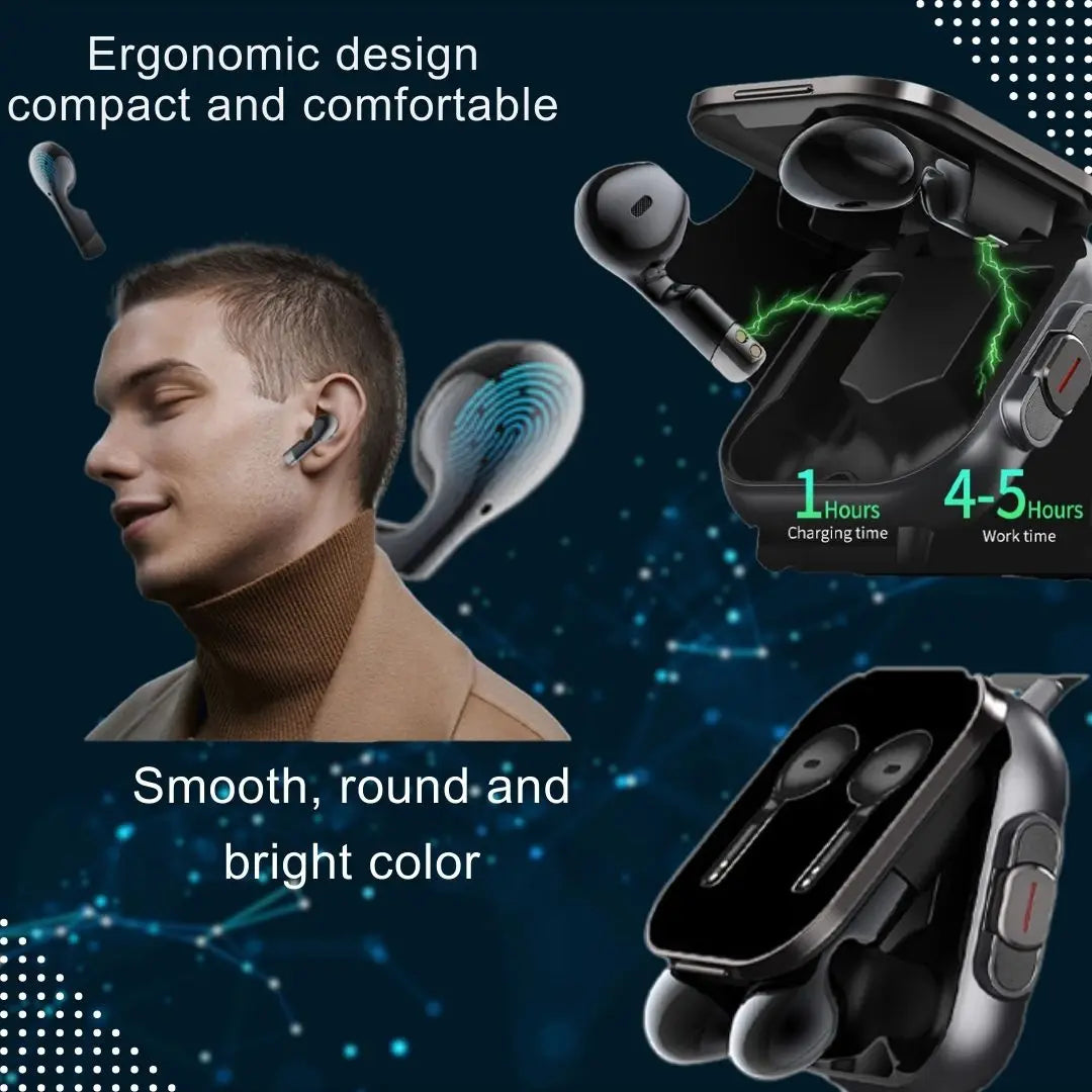 PowerBand D8 2in1 Smartwatch With Earbuds NFC Call Pro