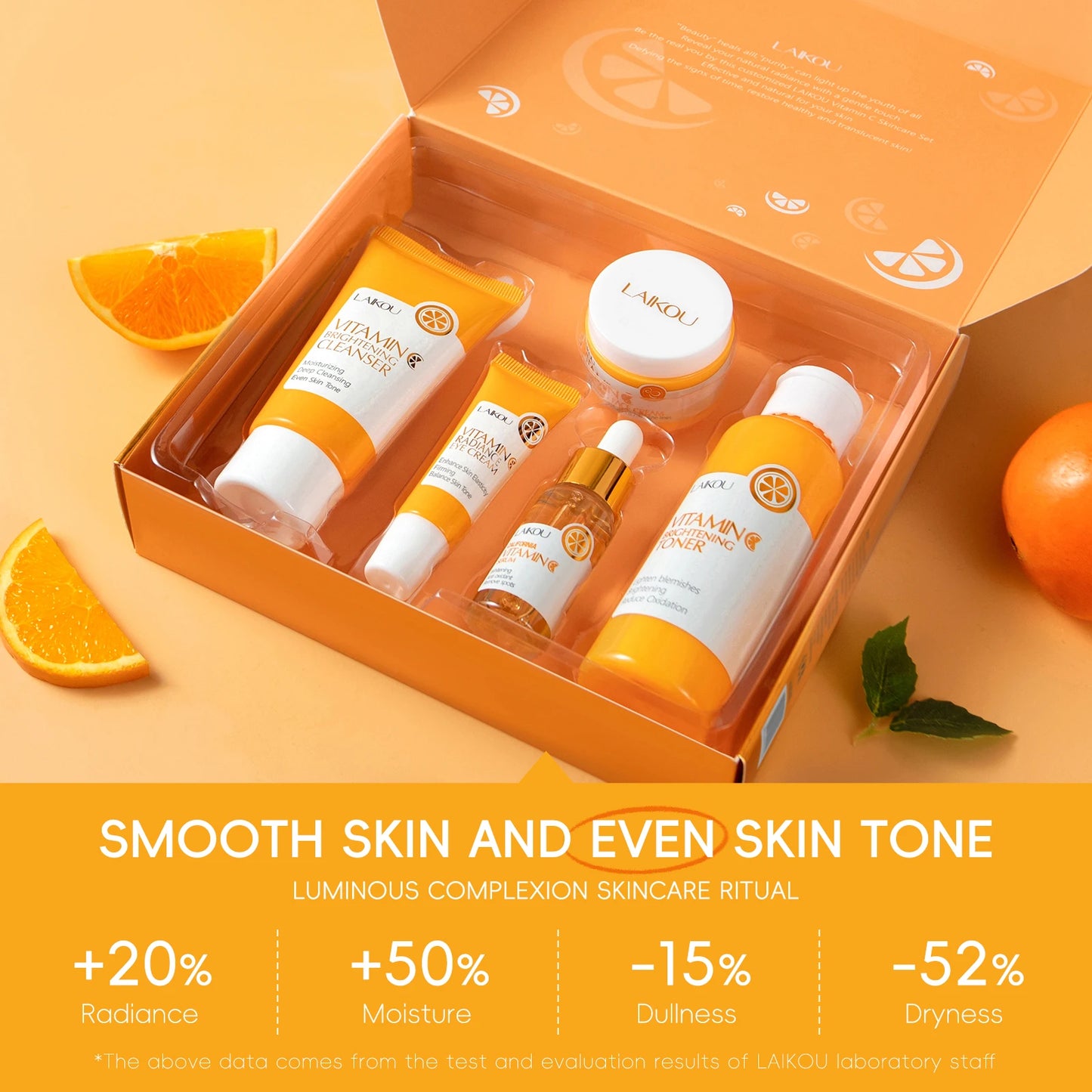 LAIKOU Vitamin C Skincare Set 5Pcs Brightening Kit