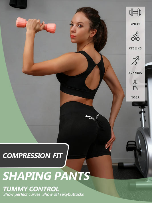 NONE Womens Yoga Set Sports Bra High Waist Seamless Shorts