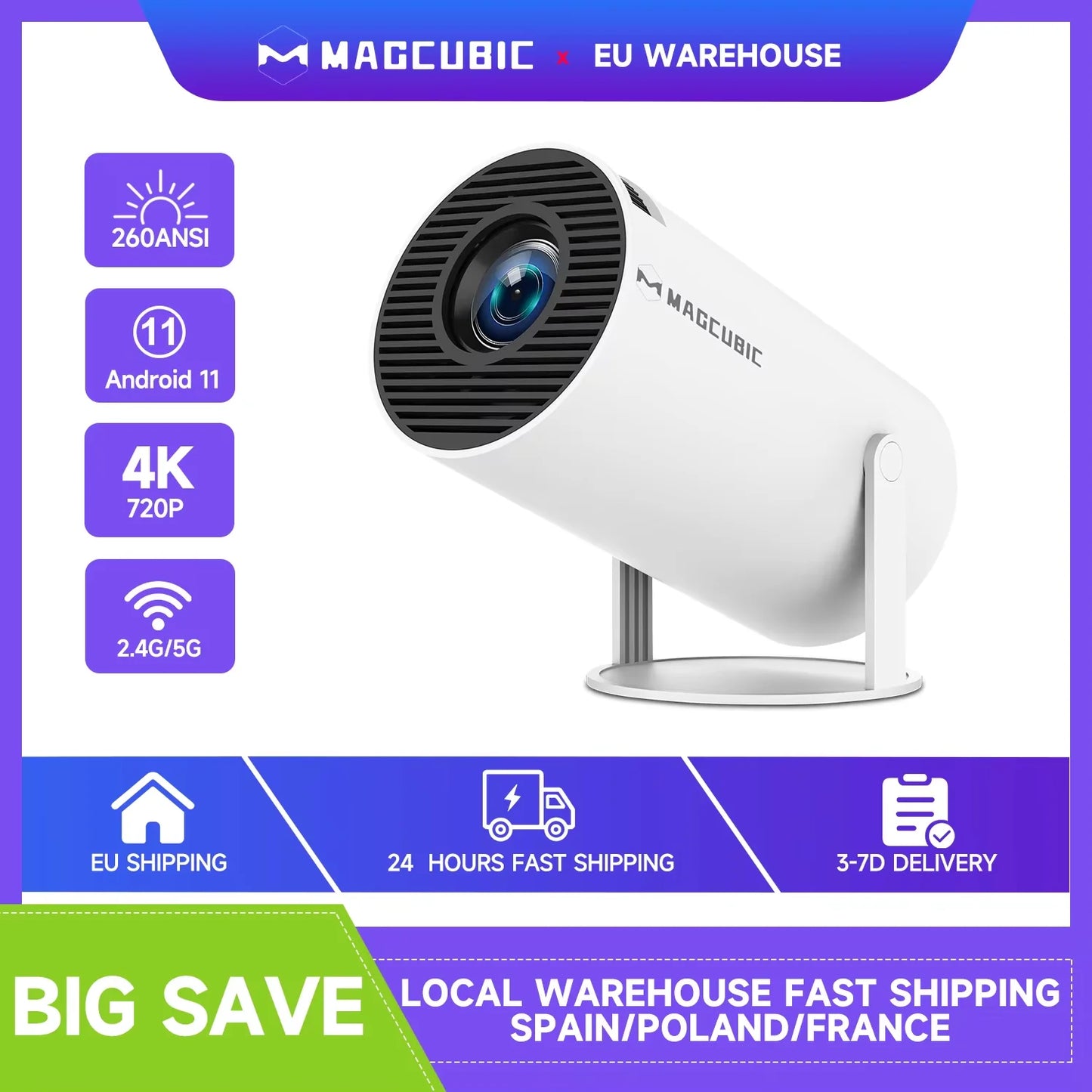 Magcubic HY300 Pro Projector Home Theater Wireless Screen Mirroring