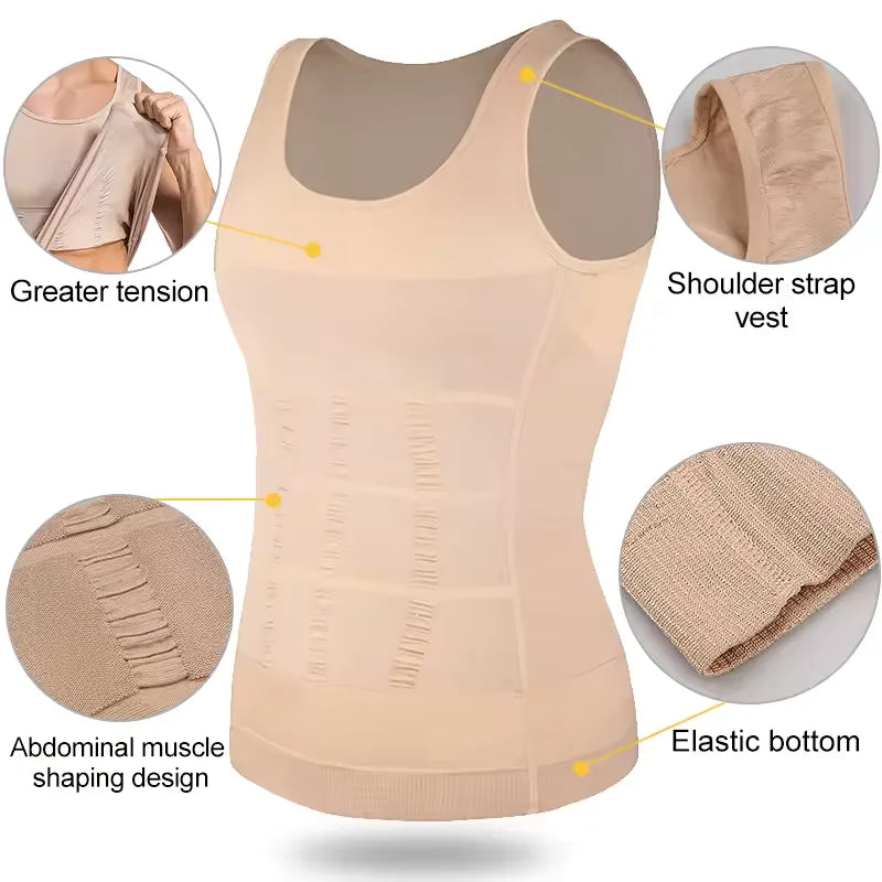 LALAMELON Men Compression Vest Shapewear Body Shaper Tank Top