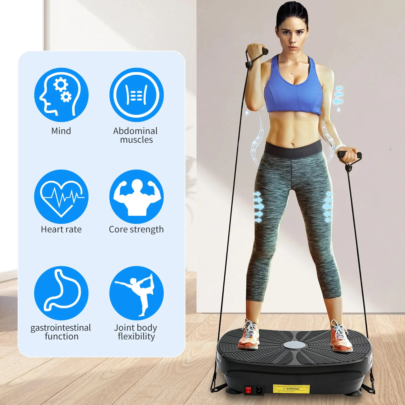 Vibration Plate Exercise Machine Whole Body Workout Power Vibration Platform