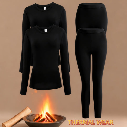 NONECN Women Fleece Thermal Underwear Set Base Layer Outdoors