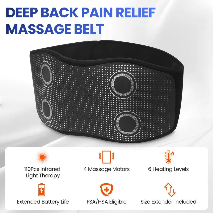 Back Massager Belt With Red Light Therapy And Heating Vibration