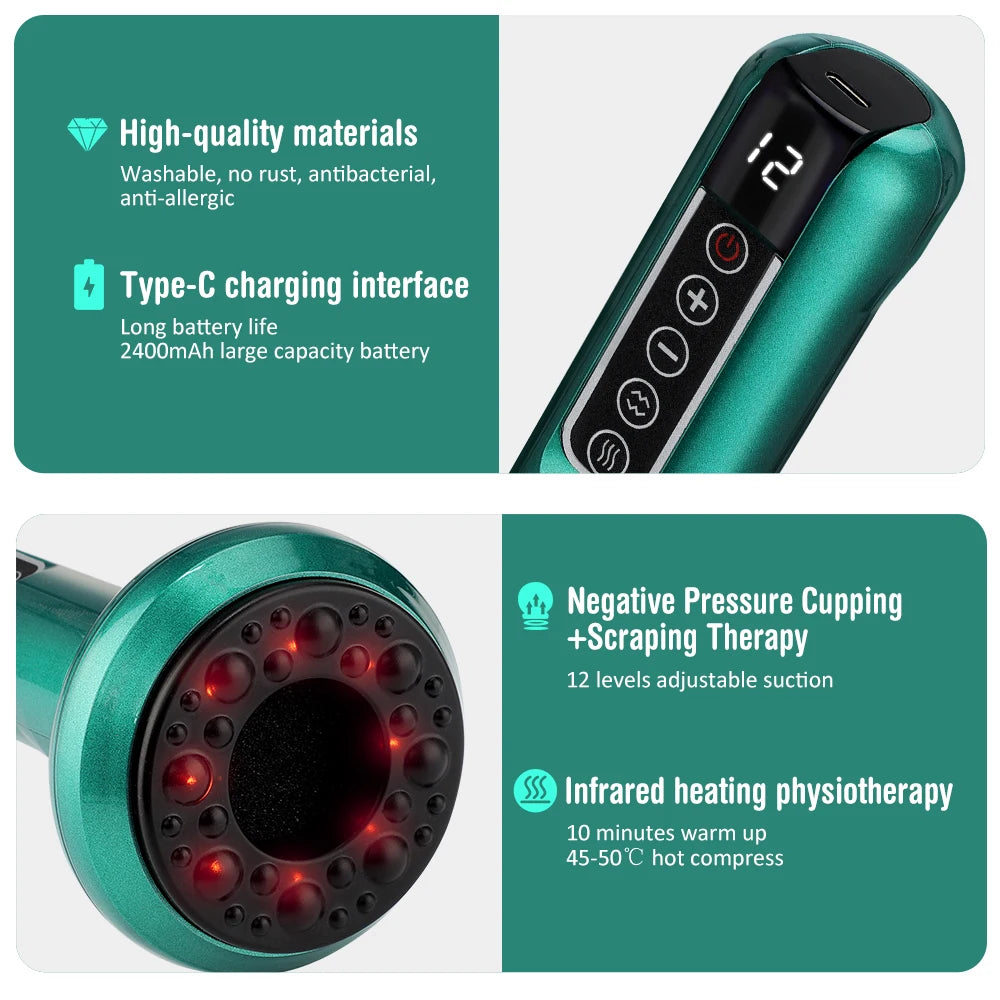 Hailicare Electric Cupping Massager Vacuum Suction Cup Guasha