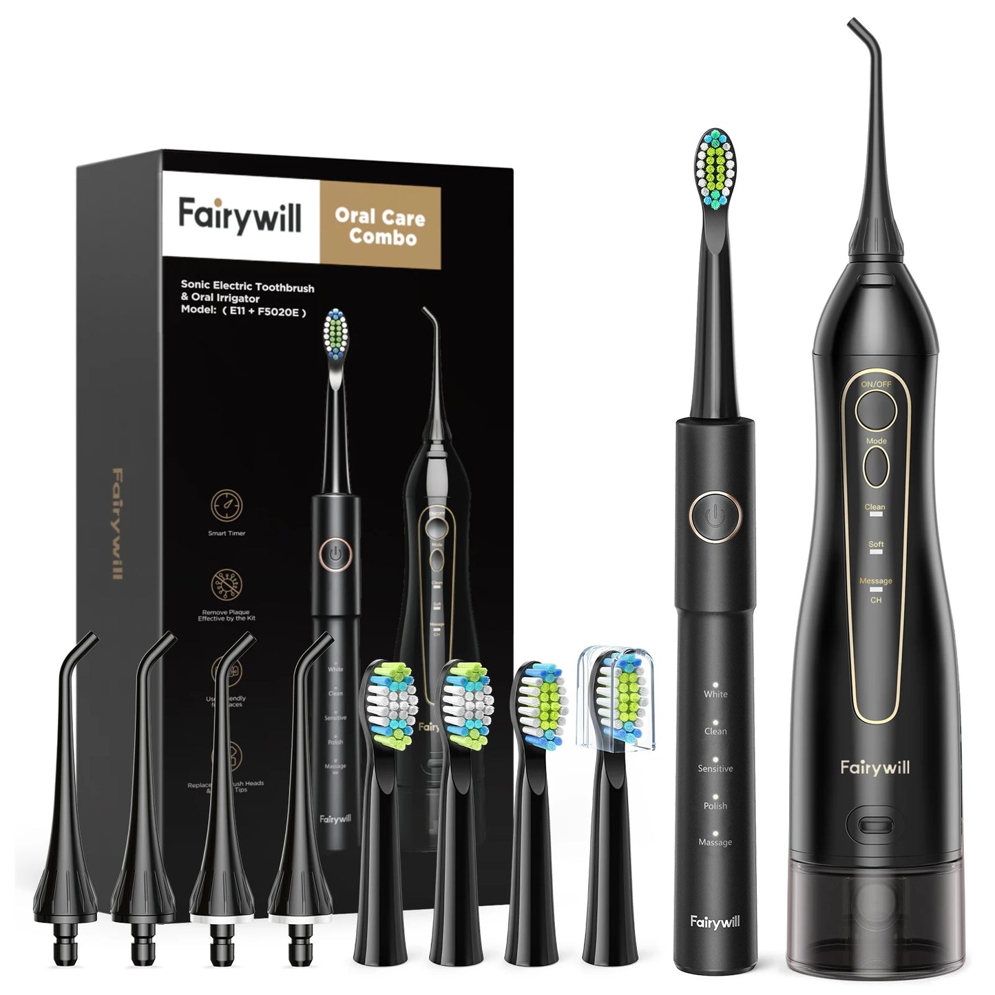 FairywillFW5020E Portable Water Flosser OralIrrigatorSystem With Three Modes Rechargeable Travel